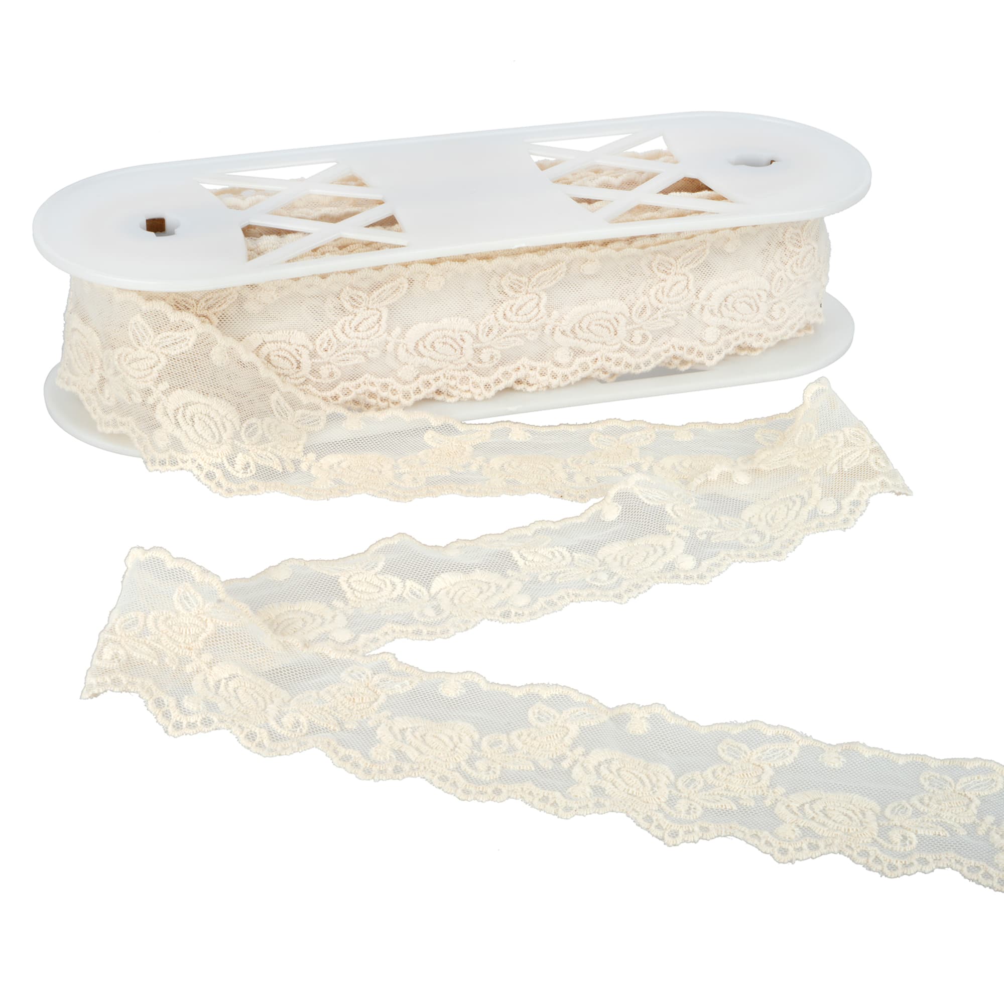 2.2" Ivory Embroidery Lace Trim by Celebrate It®